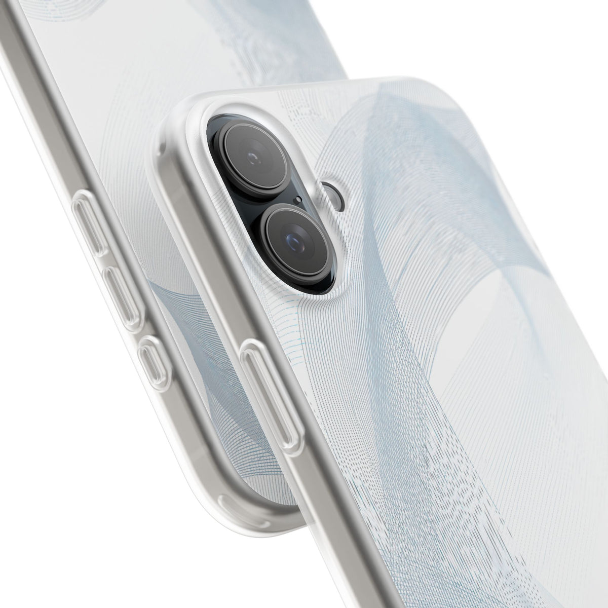 Glacial Contour Waves · Lite Phone Case for iPhone ·  White