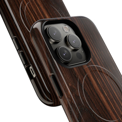 Brown Tough 2.0 Magsafe Phone Case for iPhone - Burnished Mahogany Grain