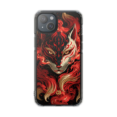 Crimson Kitsune Spirit · Clear Impact Magnetic Phone Case for iPhone · Red