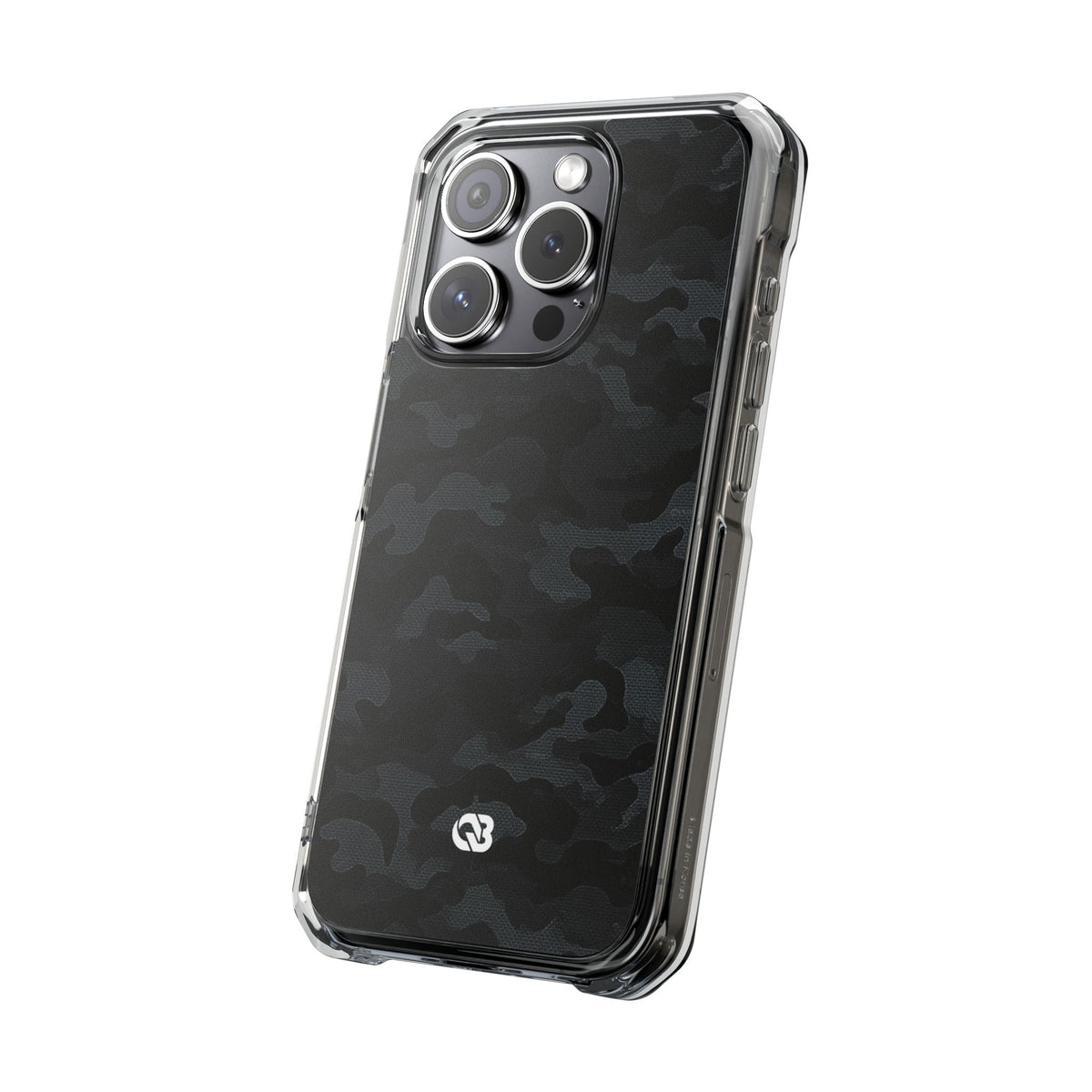 Blackout Urban Camo · Clear Impact Magnetic Phone Case for iPhone · Black