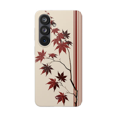 Red Lite Phone Case for Samsung - Crimson Momiji Stripe
