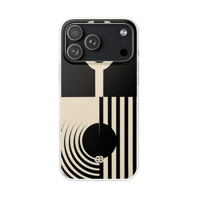 Black Lite Phone Case for iPhone - Ivory Signal Grid