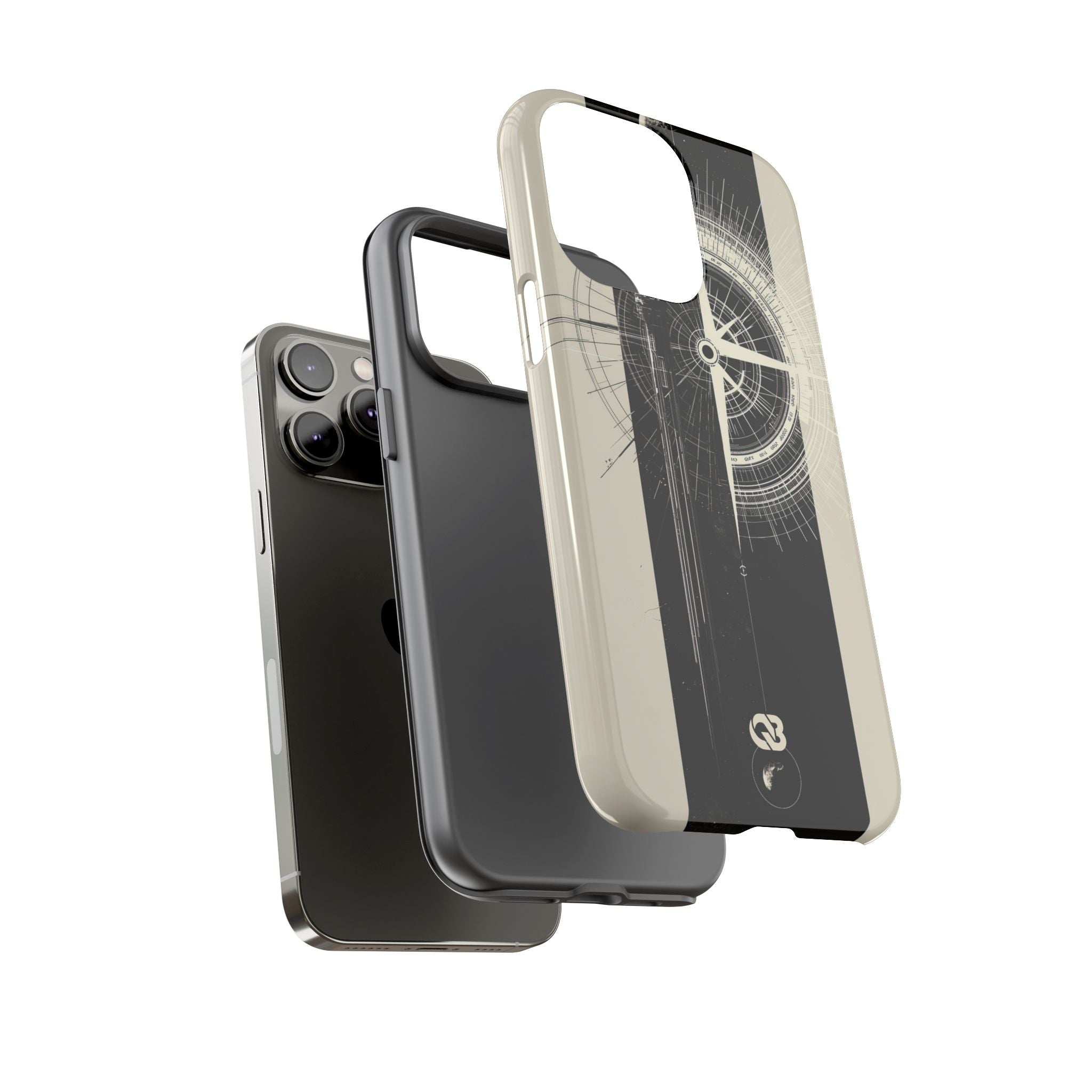 Beige Tough Phone Case for iPhone - Zenith Vector Spire