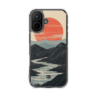 Beige Impact MagSafe Phone Case for iPhone - Crimson Ridge Flow