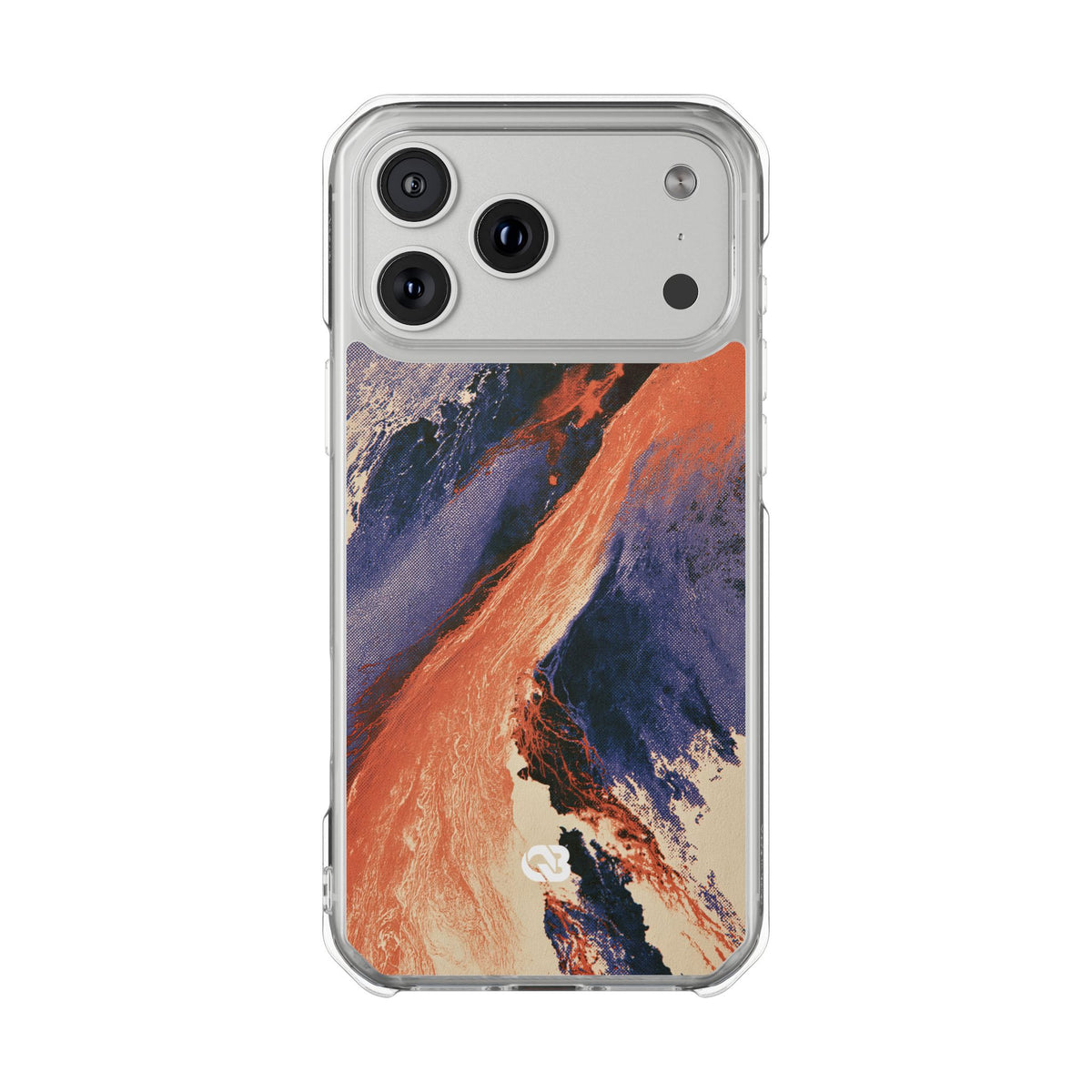 Solar Aura Drift · Clear Impact Magnetic Phone Case for iPhone · Orange