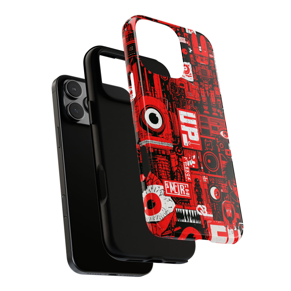 Neo Mecha Collage · Tough Phone Case for iPhone · Red