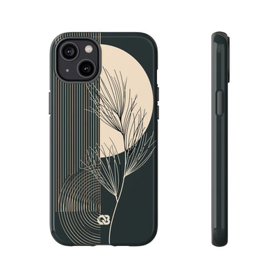 Black Tough Phone Case for iPhone - Obsidian Sand Willow