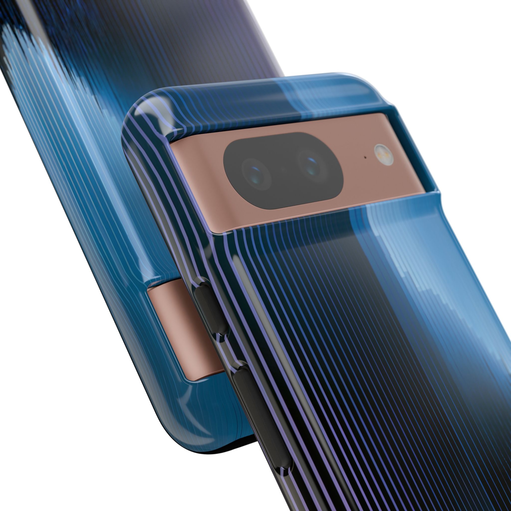 Blue Tough Phone Case for Google Pixel - Indigo Distortion Wave