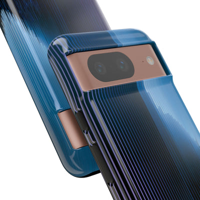 Blue Tough Phone Case for Google Pixel - Indigo Distortion Wave