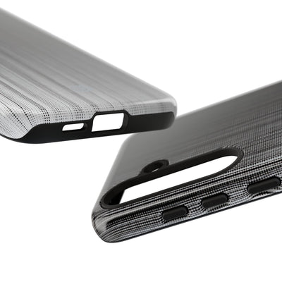 Grey Tough Phone Case for Samsung - Static Vertical Dither