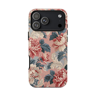 Blush Peony Jacquard · Tough Phone Case for iPhone · Pink