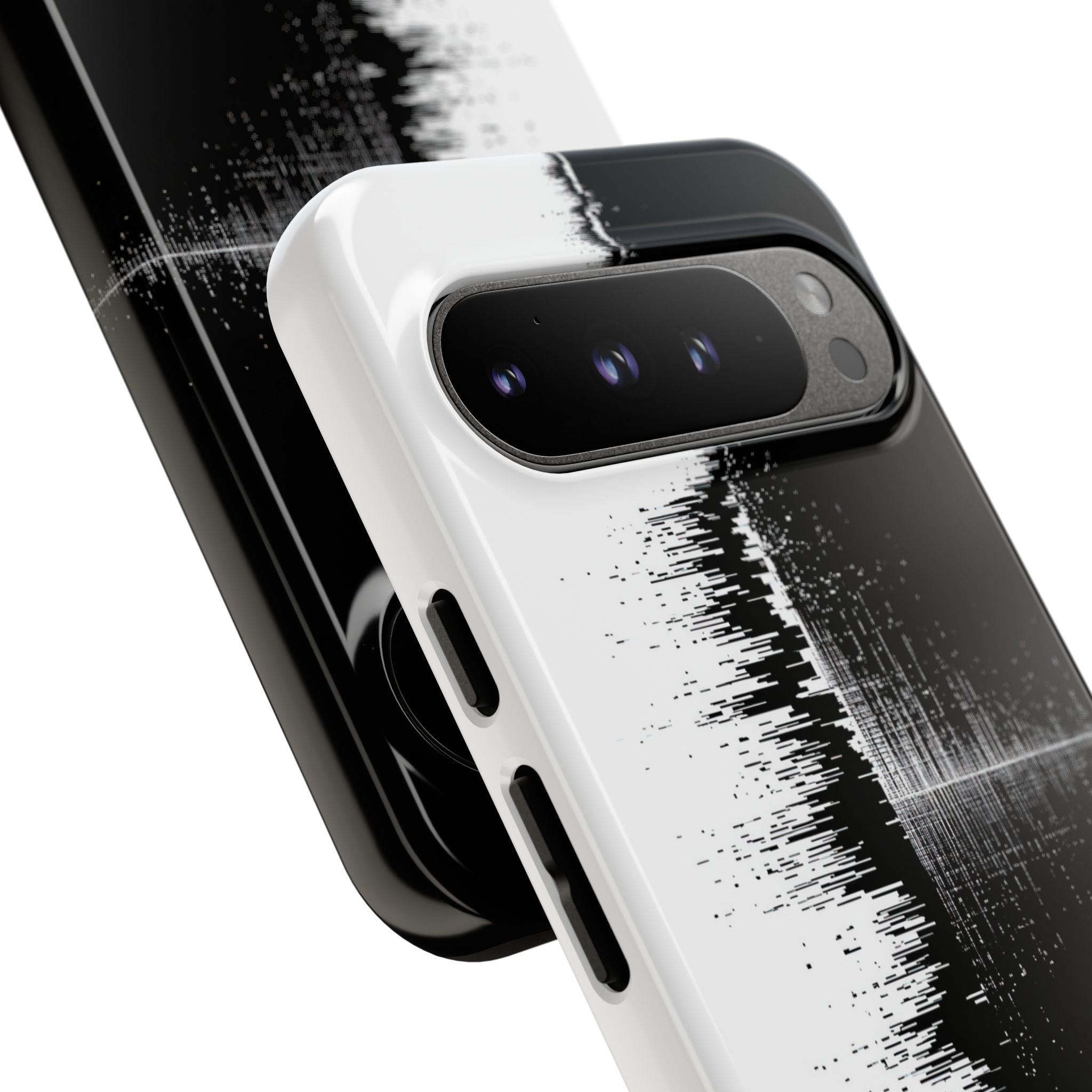 Black Tough Phone Case for Google Pixel - Static Signal Split