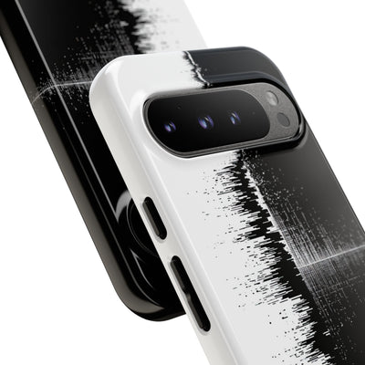 Black Tough Phone Case for Google Pixel - Static Signal Split