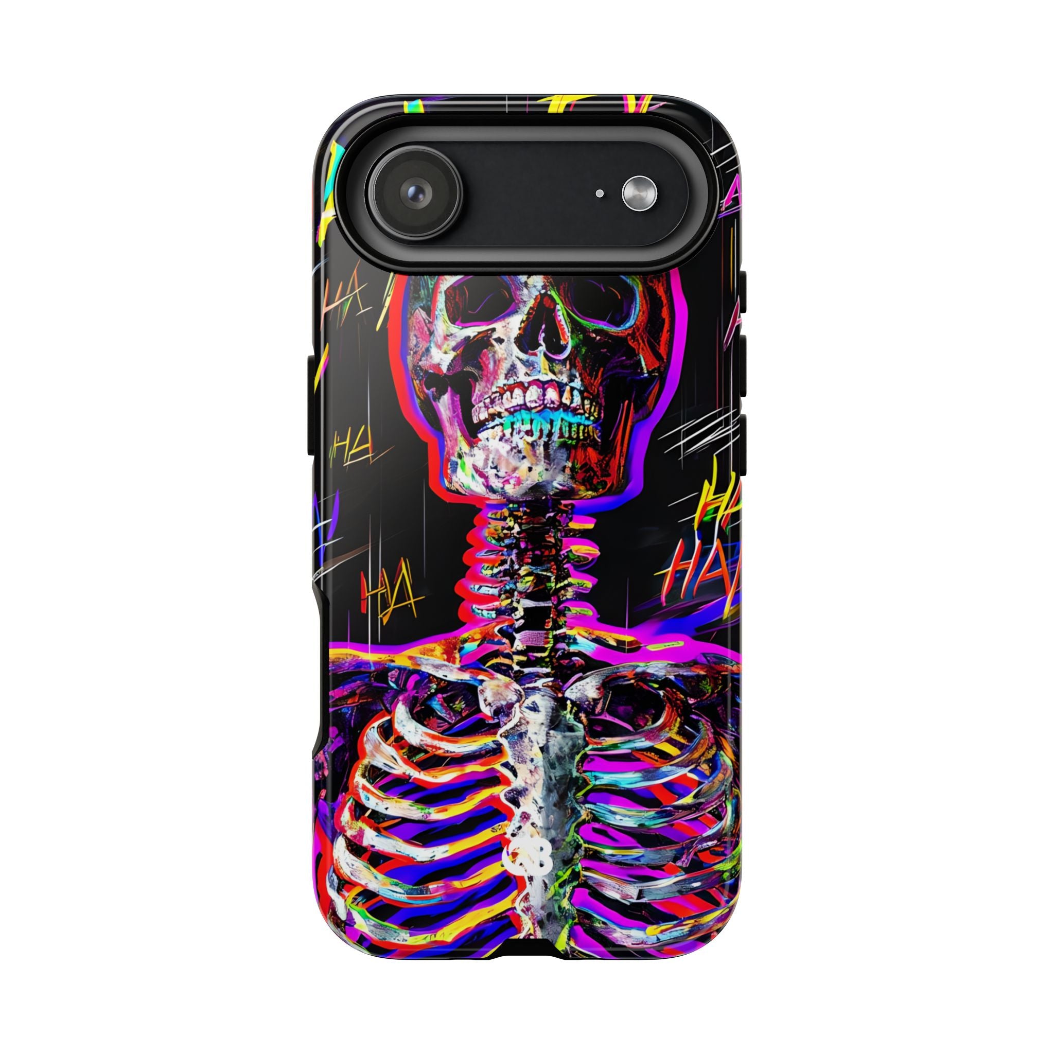 Neon Glitch Skeleton · Tough Handyhülle für iPhone