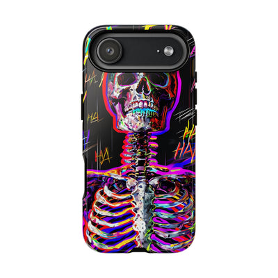 Neon Glitch Skeleton · Tough Handyhülle für iPhone