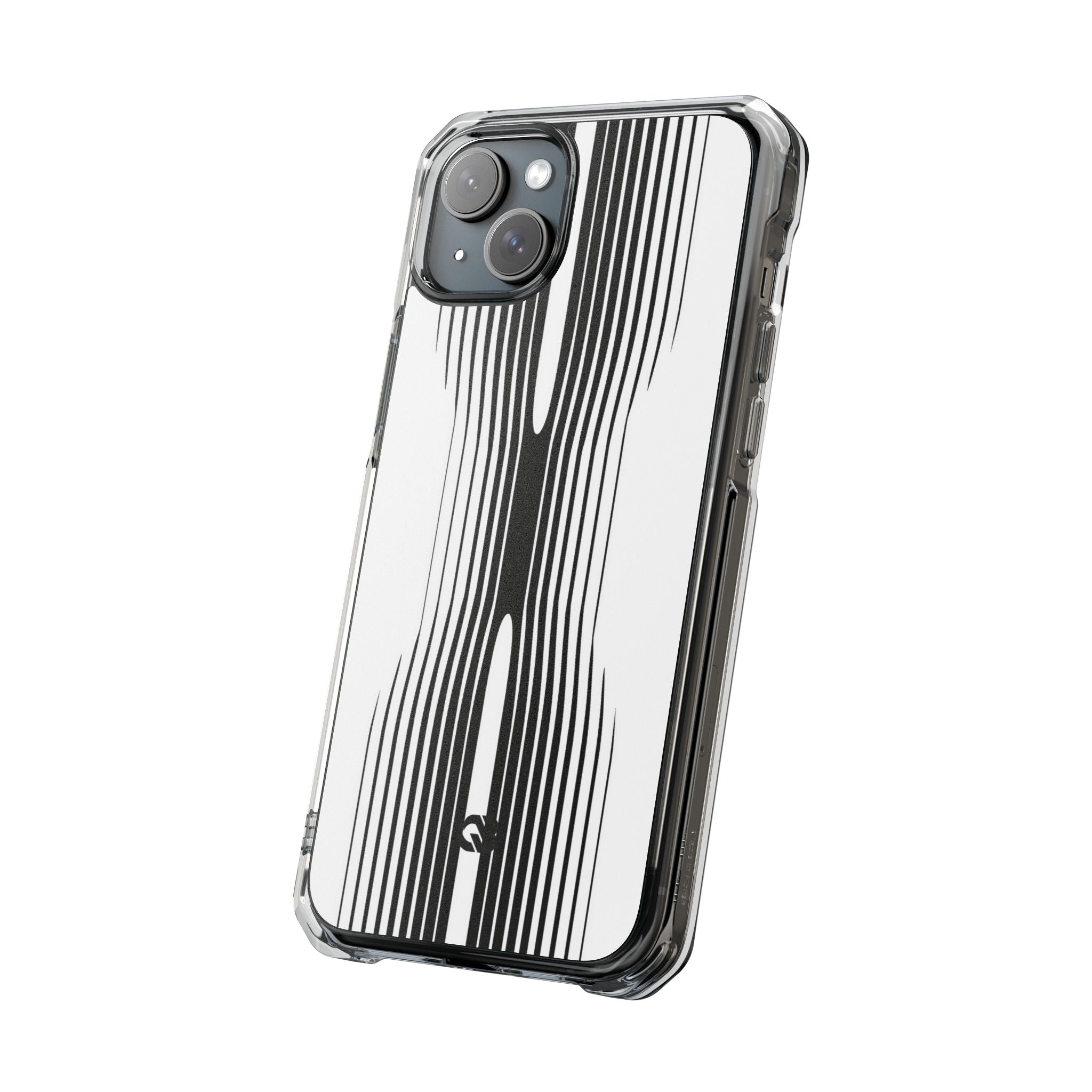 White Impact MagSafe Phone Case for iPhone - Kinetic Mono Distortion