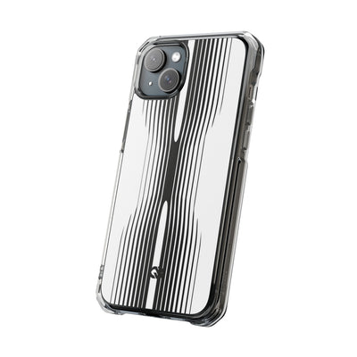 White Impact MagSafe Phone Case for iPhone - Kinetic Mono Distortion