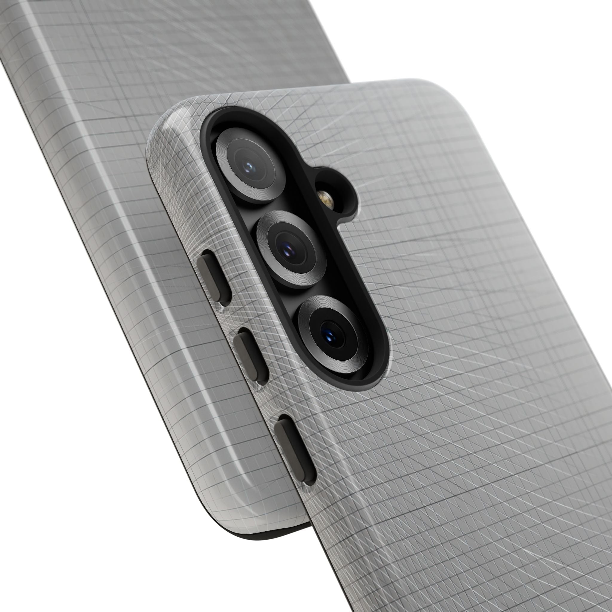 Grey Tough Phone Case for Samsung - Chrome Mesh Warp