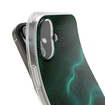 Teal Lite Phone Case for iPhone - Neon Jade Contour