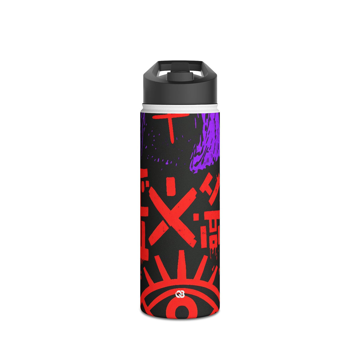 Underground Cyber Glyphs · Insulated Water Bottle · Black