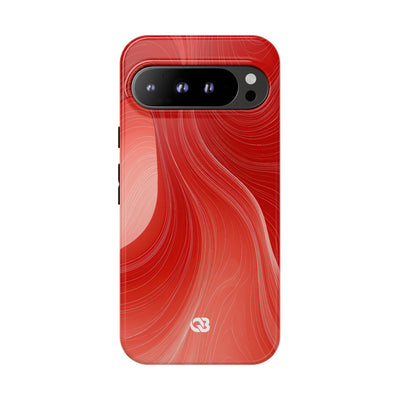 Red Tough Phone Case for Google Pixel - Crimson Silk Strands