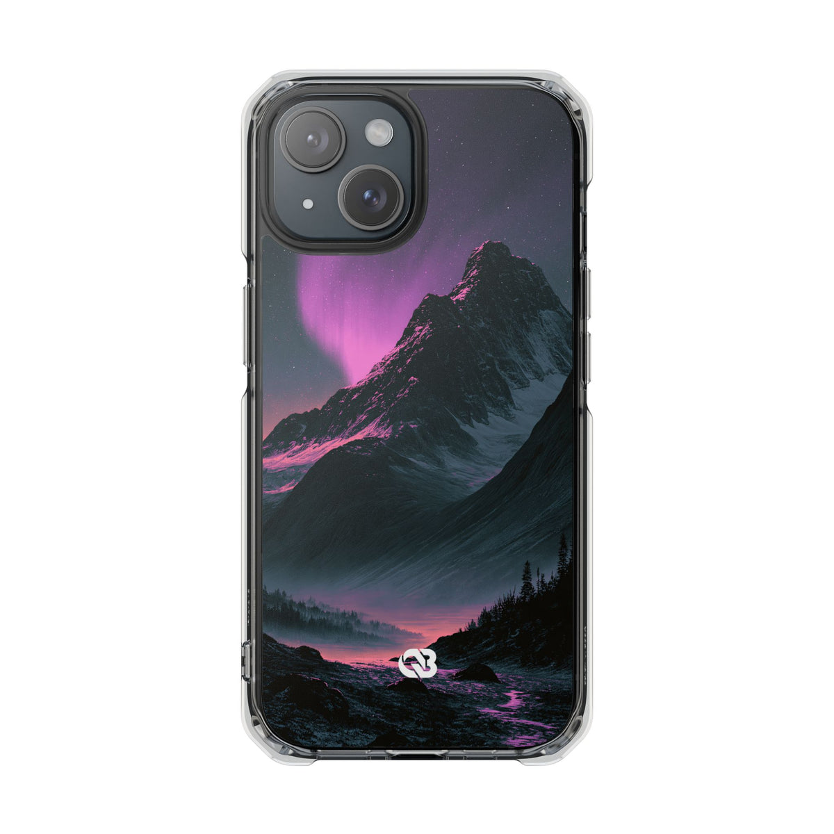 Arctic Aurora Summit · Clear Impact Magnetic Phone Case for iPhone · Black