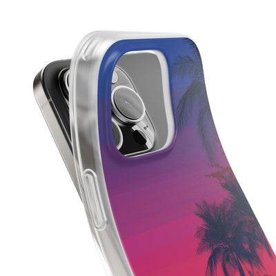 Neon Horizon Palms · Soft Capa para iPhone
