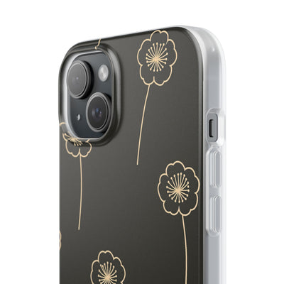 Black Lite Phone Case for iPhone - Obsidian Sand Petals