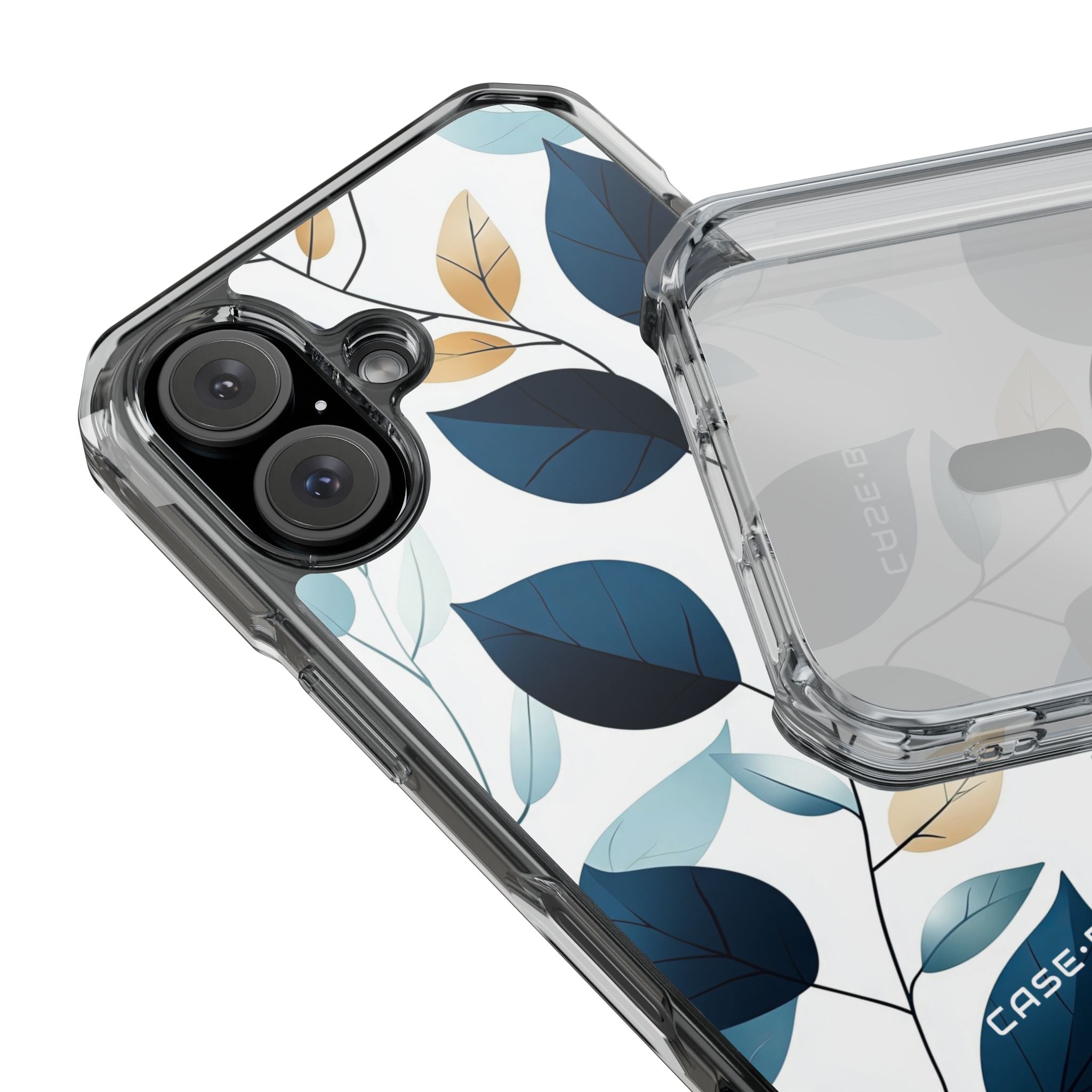 Navy Leaf Veins iPhone 16 Case - Impact