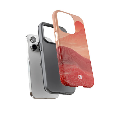 Red Tough Phone Case for iPhone - Crimson Ridge Lines