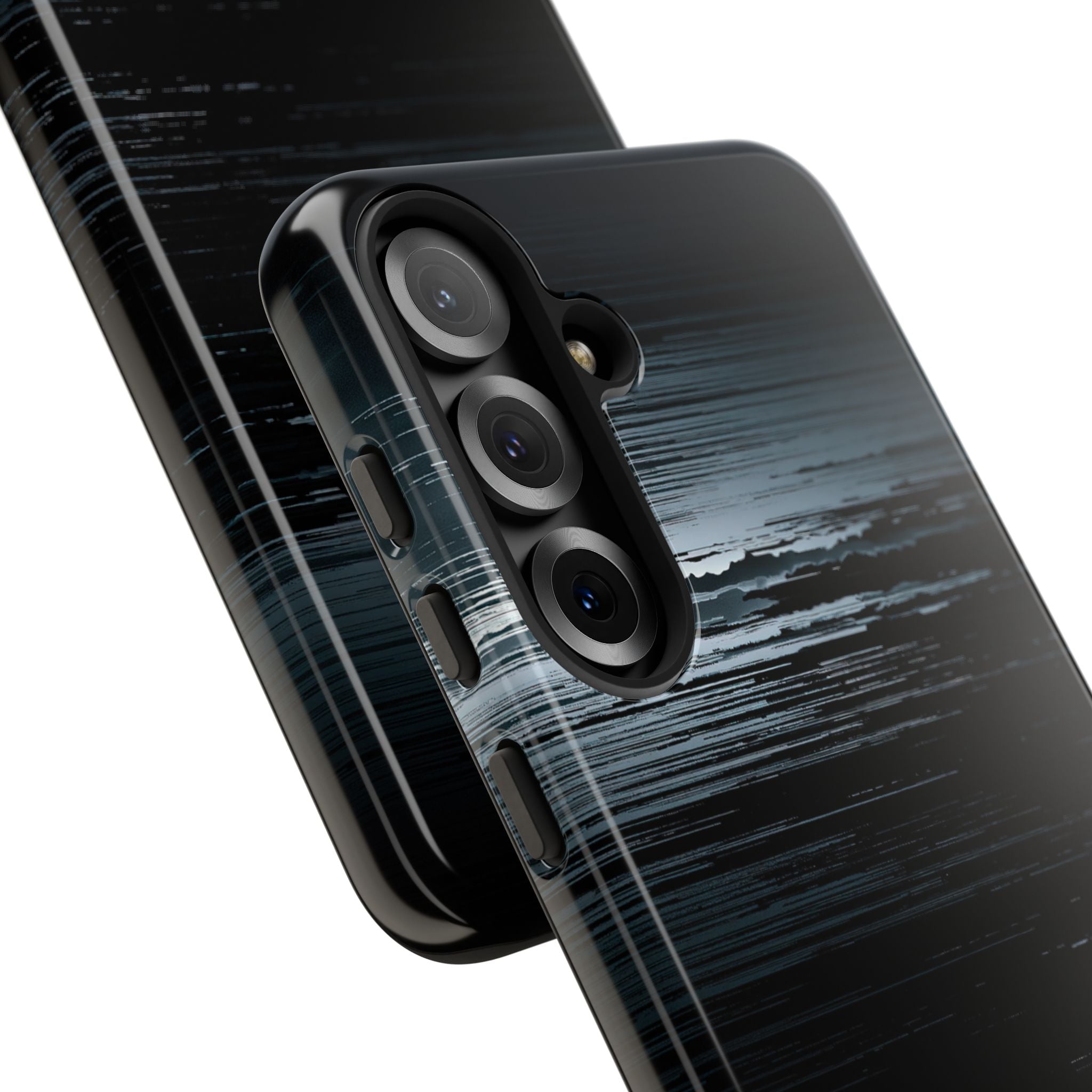 Black Tough Phone Case for Samsung - Frozen Signal Glitch