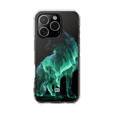 Nordic Aurora Fox · Clear Impact Magnetic Phone Case for iPhone · Teal
