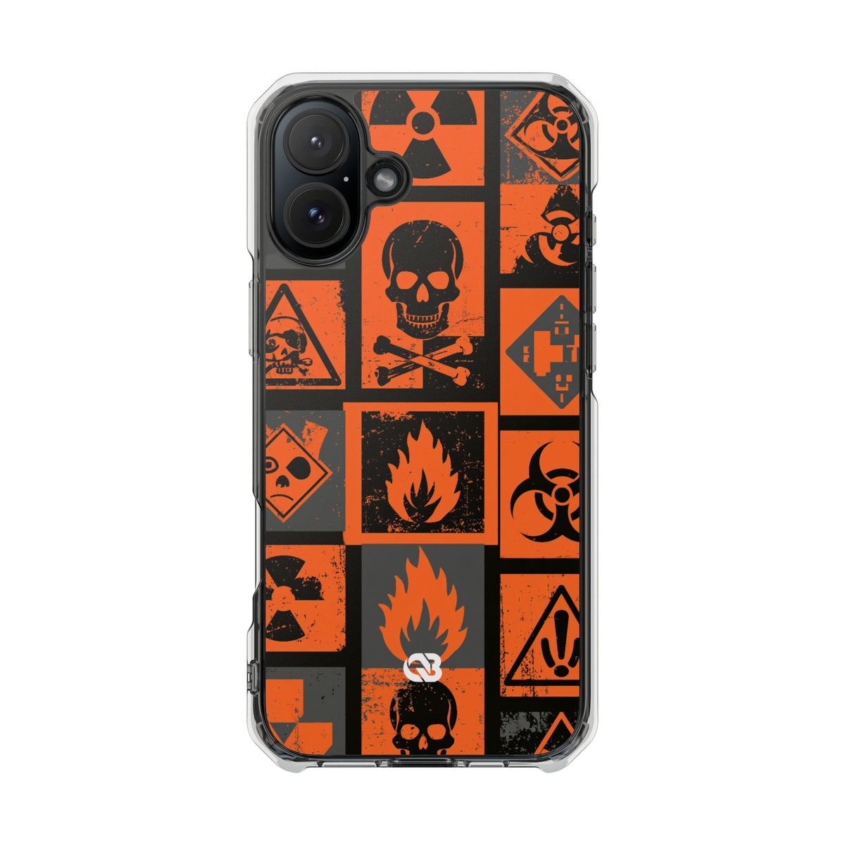 Urban Hazard · Clear Impact Magnetic Phone Case for iPhone · Orange