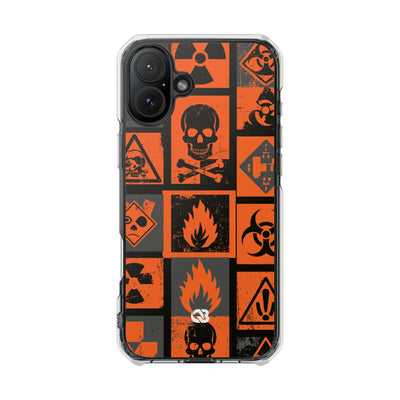 Urban Hazard · Clear Impact Magnetic Phone Case for iPhone · Orange