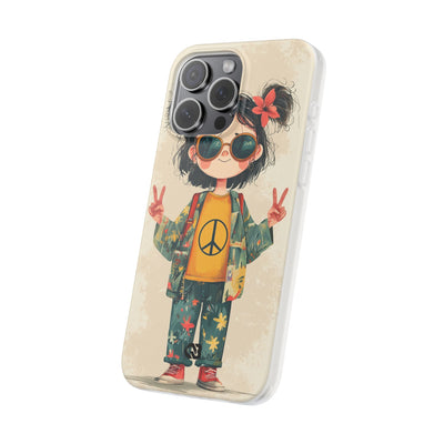 Retro Peace Girl · Soft Phone Case for iPhone