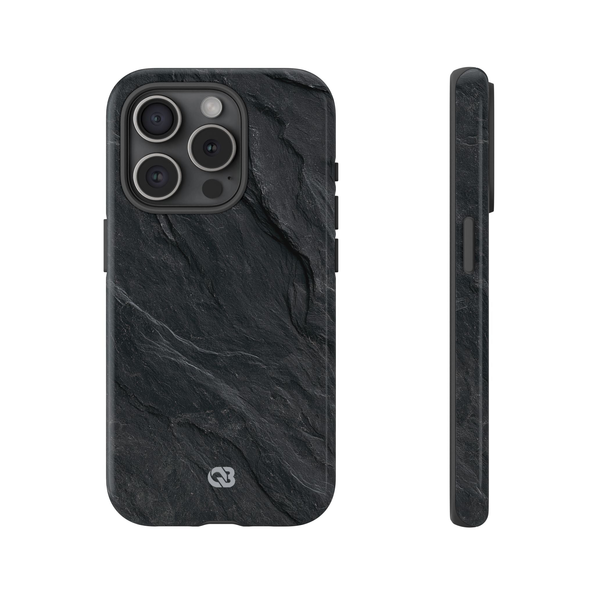 Black Tough Phone Case for iPhone - Midnight Slate Ridge