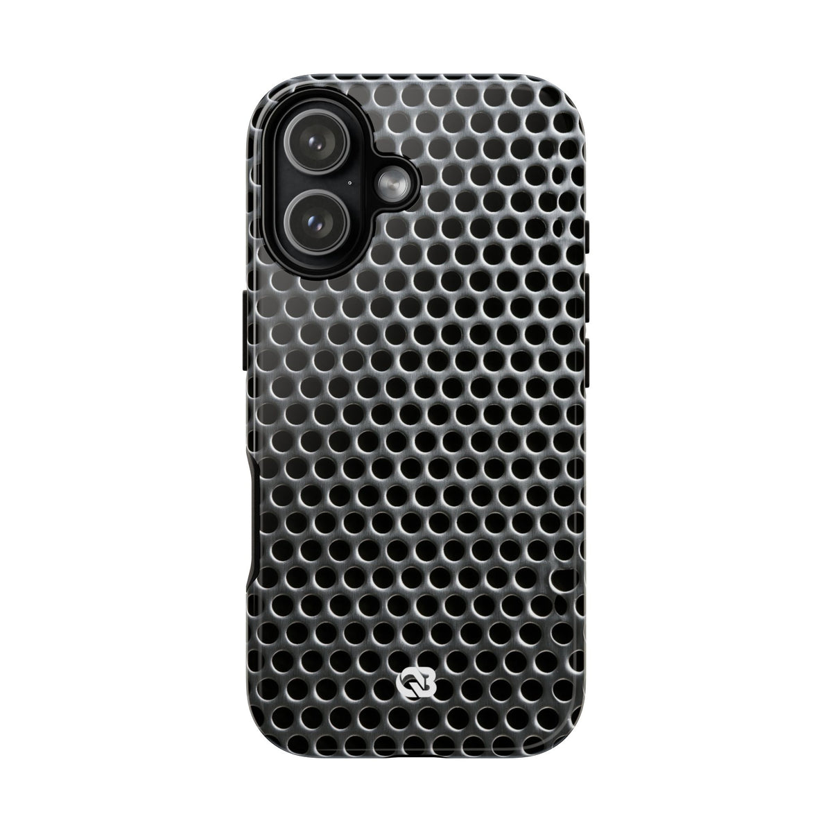 Brushed Perforated Steel · Tough Phone Case for iPhone · Silver