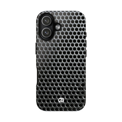 Brushed Perforated Steel · Tough Phone Case for iPhone · Silver