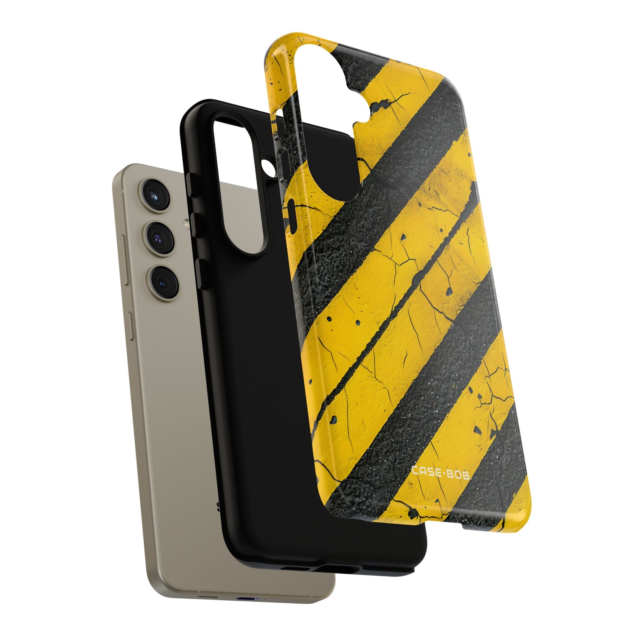 Yellow Stripe Distress Samsung S24 Plus Case - Tough
