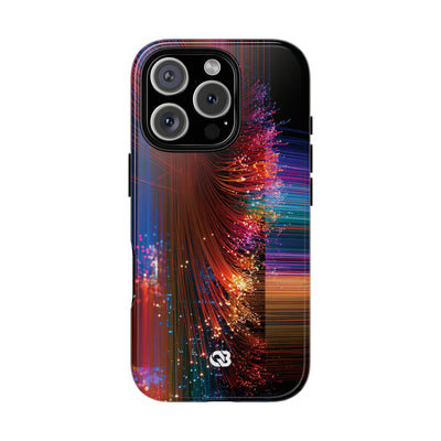 Black Tough Phone Case for iPhone - Cyber Optic Streak