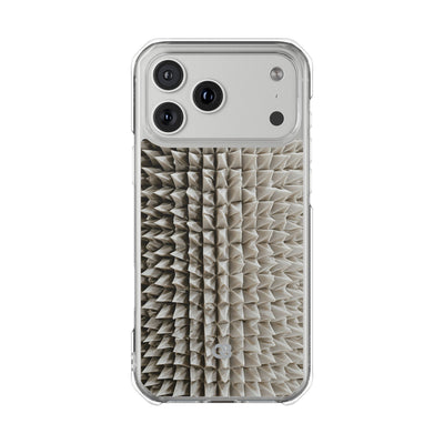 Beige Impact MagSafe Phone Case for iPhone - Bone Spiked Grid