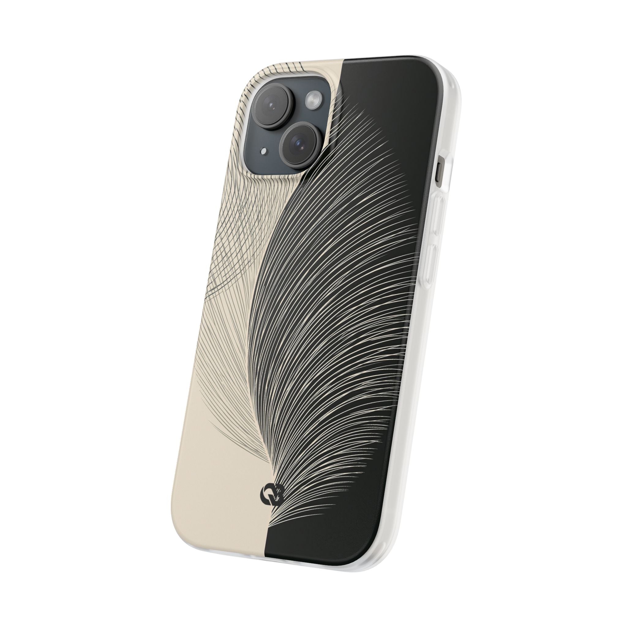 Beige Lite Phone Case for iPhone - Obsidian Cream Plume