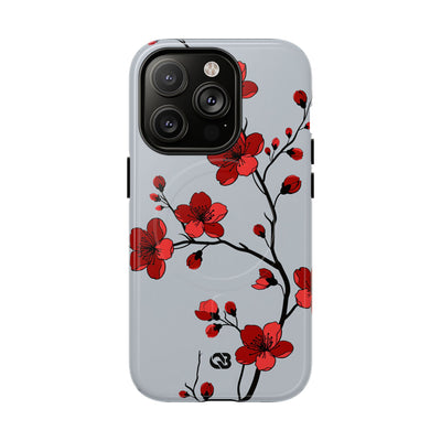 Grey Tough 2.0 Magsafe Phone Case for iPhone - Crimson Blossom Onyx
