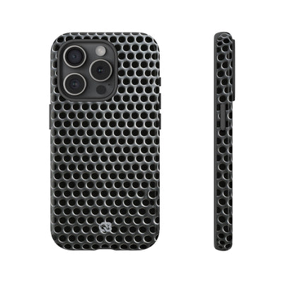 Silver Tough Phone Case for iPhone - Brutalist Steel Mesh