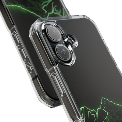Nordic Mountain Contour · Clear Impact Magnetic Phone Case for iPhone · Black