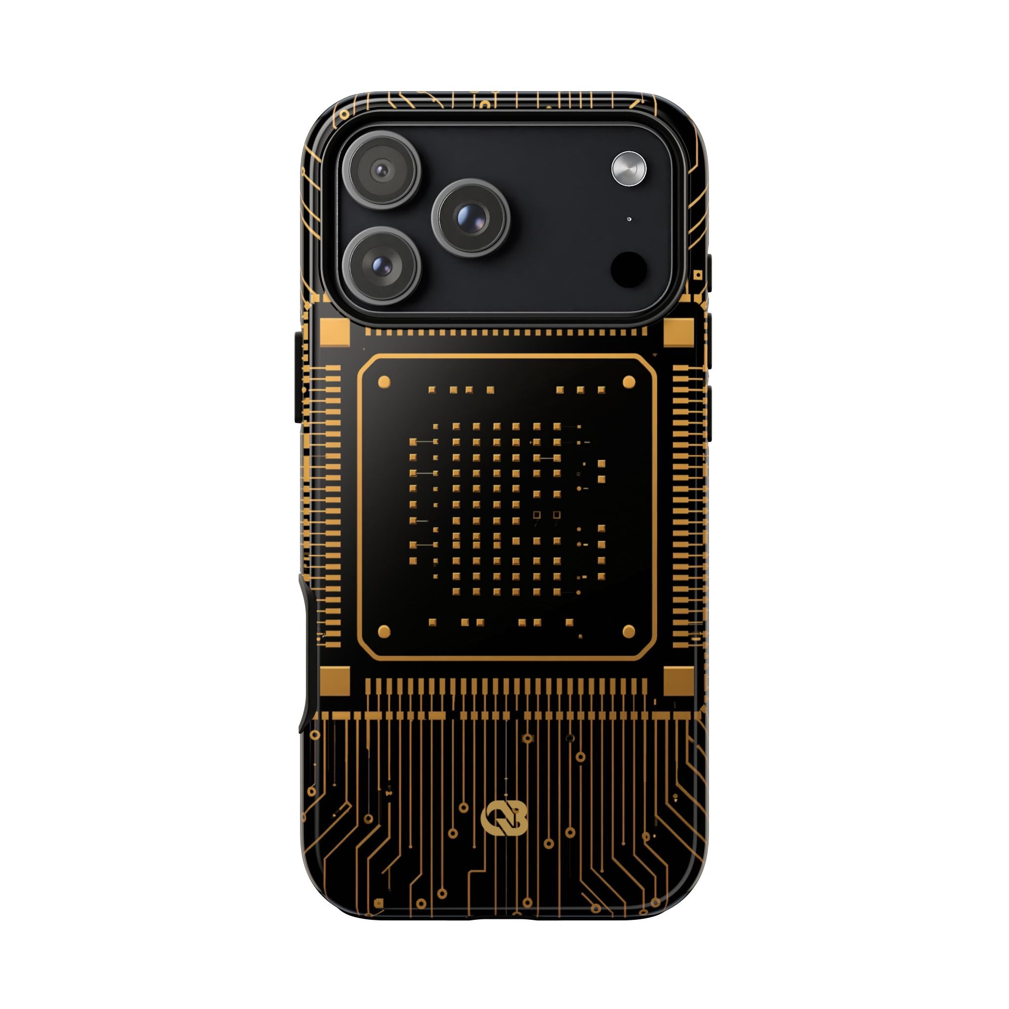 Gold Tough Phone Case for iPhone - Cyber Gold Processor