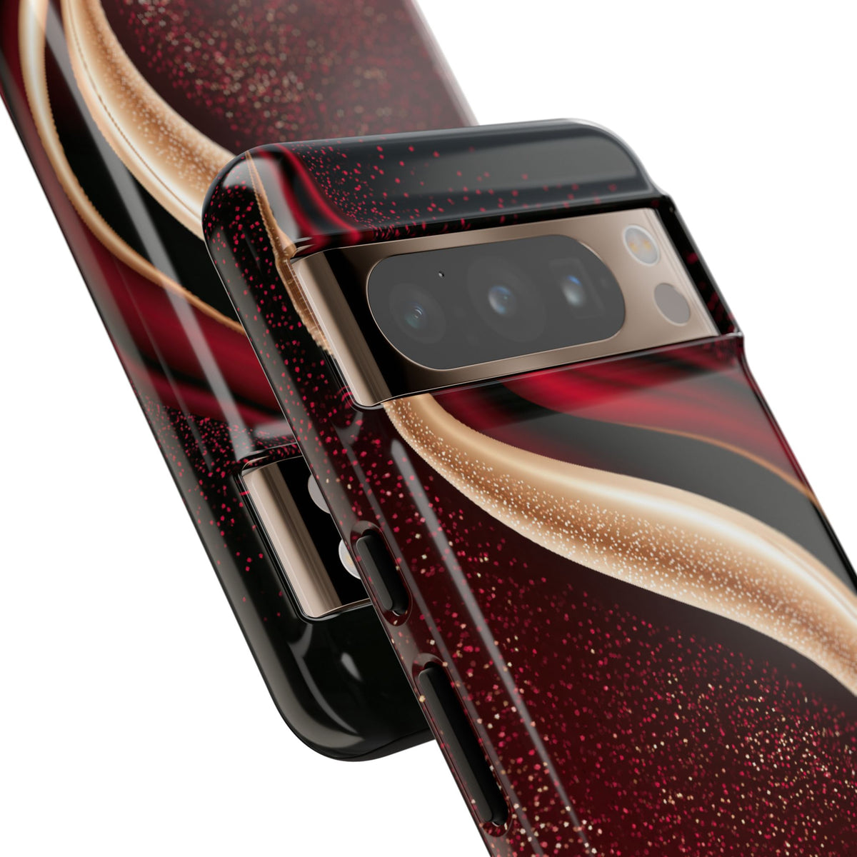Gilded Crimson Flow · Tough Phone Case for Pixel ·  Red