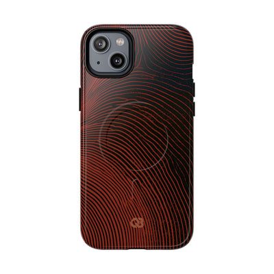 Red Tough 2.0 Magsafe Phone Case for iPhone - Terracotta Nerve Map