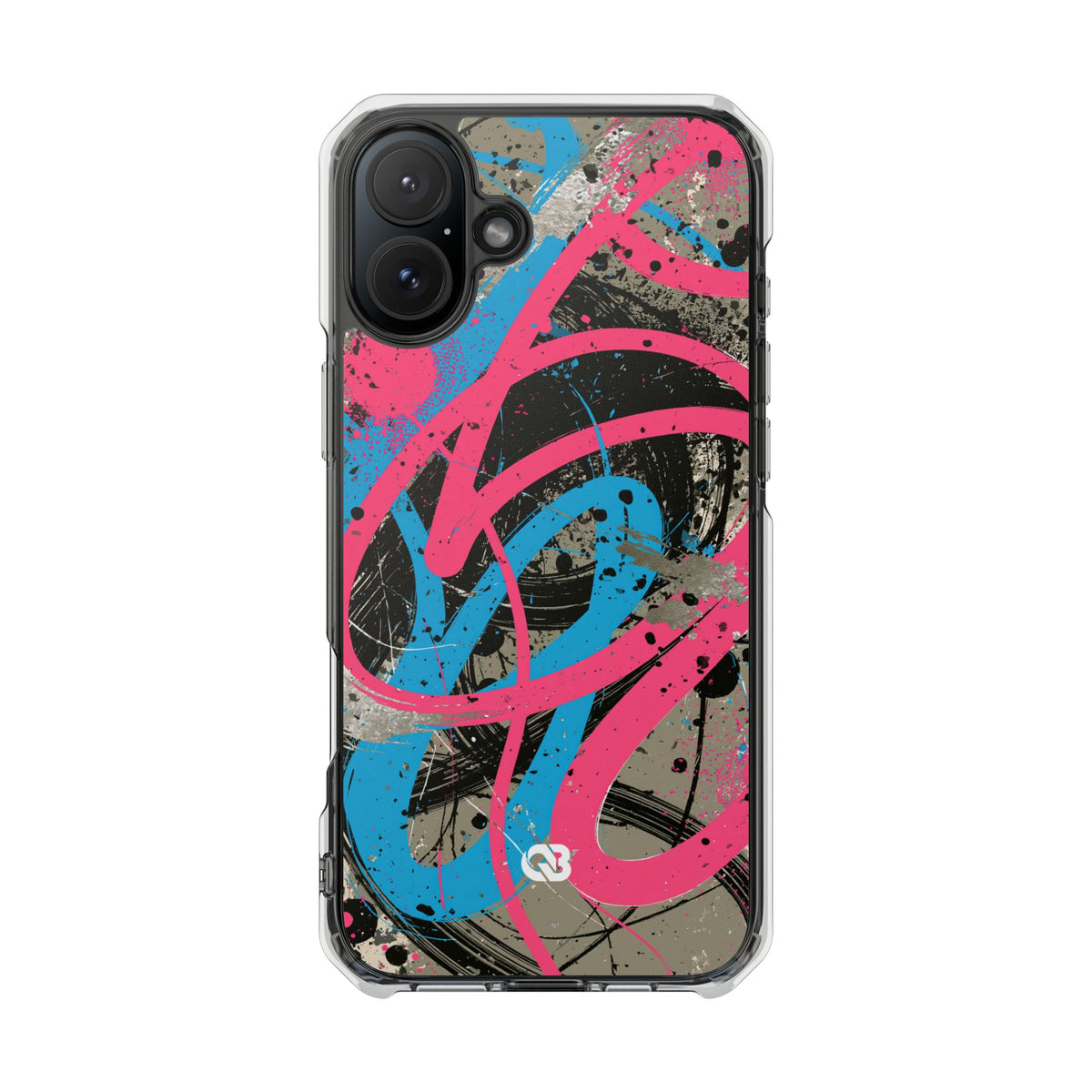 Cyber Splatter Flow · Clear Impact Magnetic Phone Case for iPhone · Pink