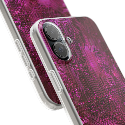 Magenta Circuit Trace · Lite Phone Case for iPhone ·  Pink